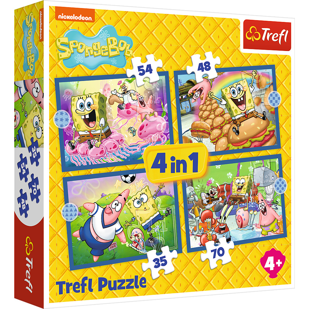 TREFL SPONGEBOB Pužļu komplekts 4 in