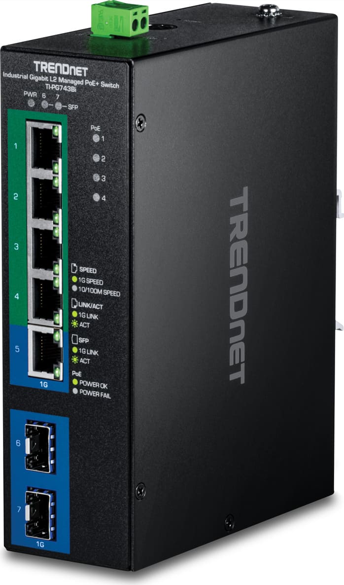 Trendnet Industrial Switch 7-port Gbit PoE+
