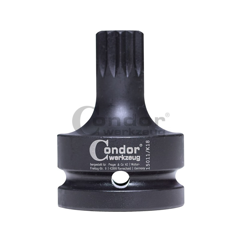 CONDOR WERKZEUG Trieciena uzgalis, 3/4", spline