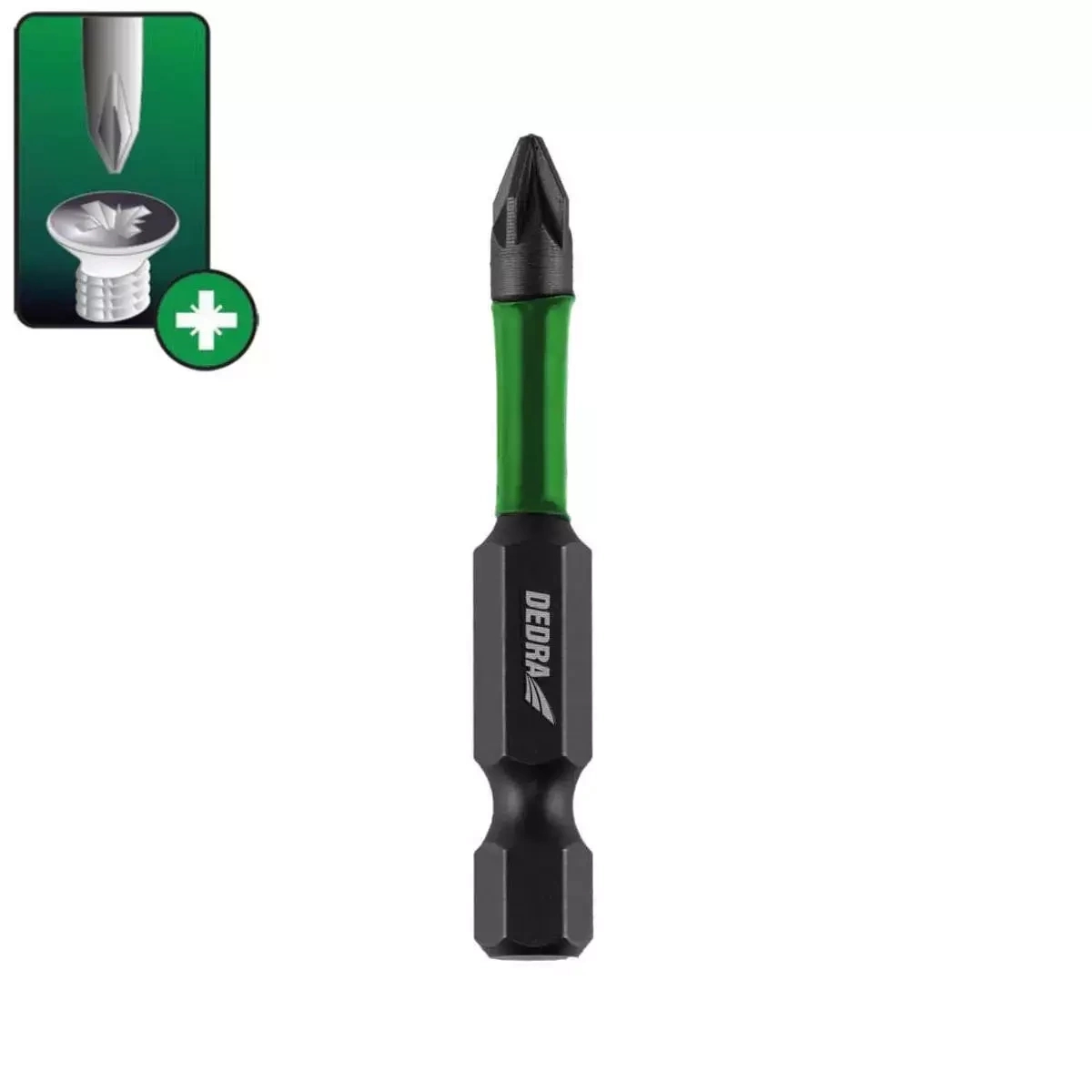 DEDRA-EXIM Triecienskruvgriežu uzgali Pozidiv PZ2x50mm,2