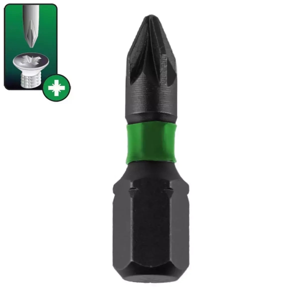 DEDRA-EXIM Triecienskruvgriežu uzgali Pozidriv PZ2x25mm, 2