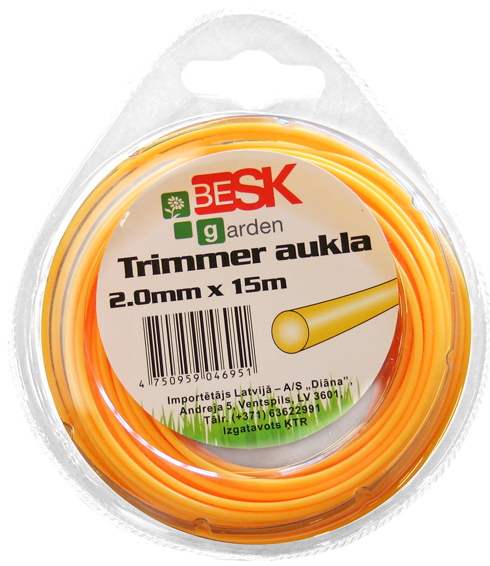 Besk Trimmera aukla 2.0mm*15m apaļa