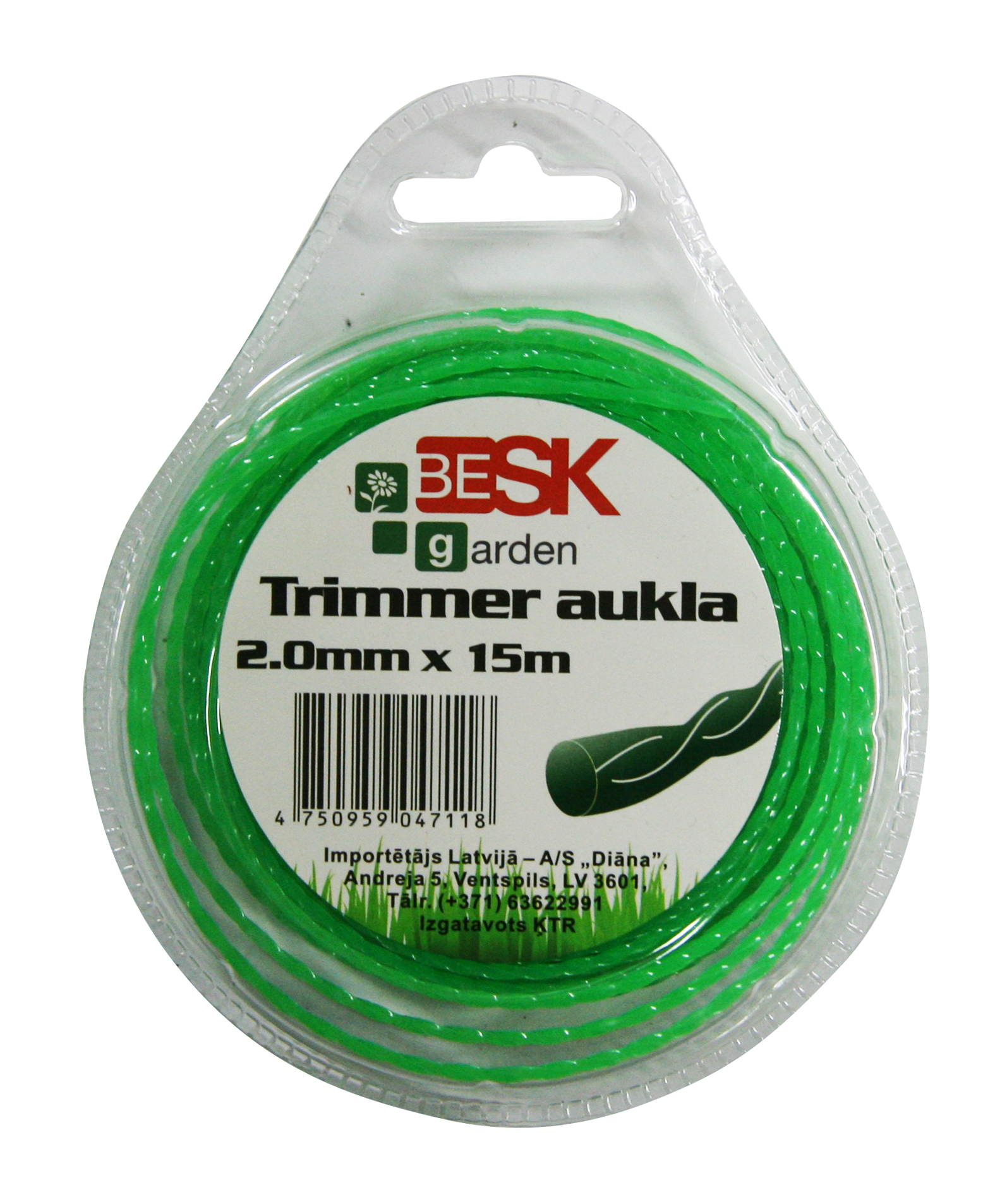 Besk Trimmera aukla 2.0mm*15m twist