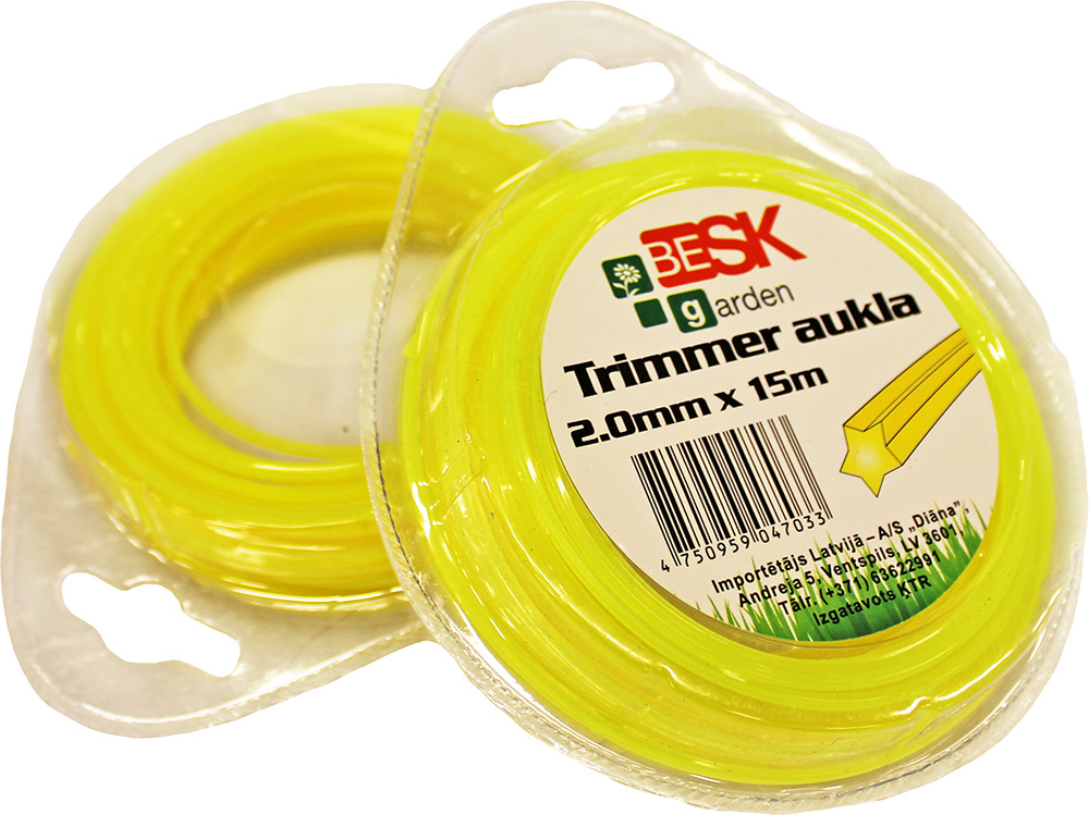 Besk Trimmera aukla 2.0mm*15m zvaigzne