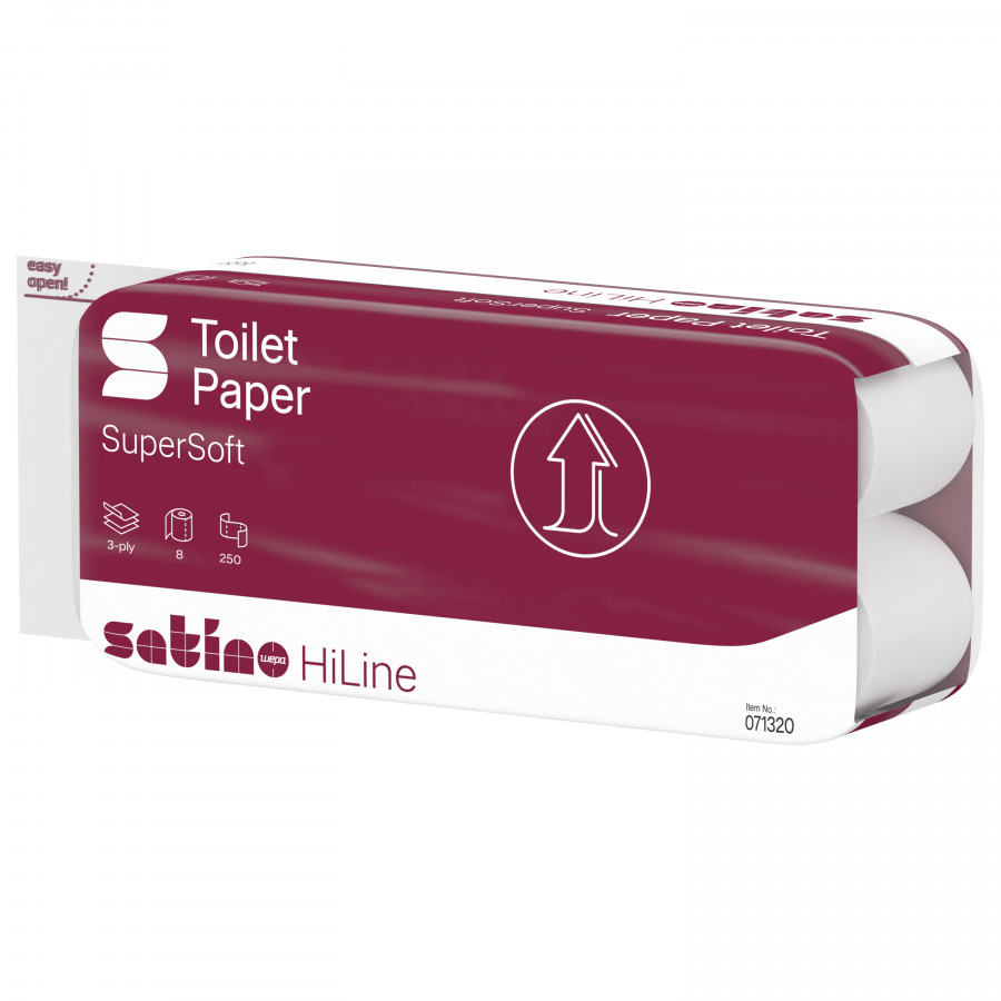 Tualetes papīrsSatino HiLine 3-slāņi, 8 ruļļi