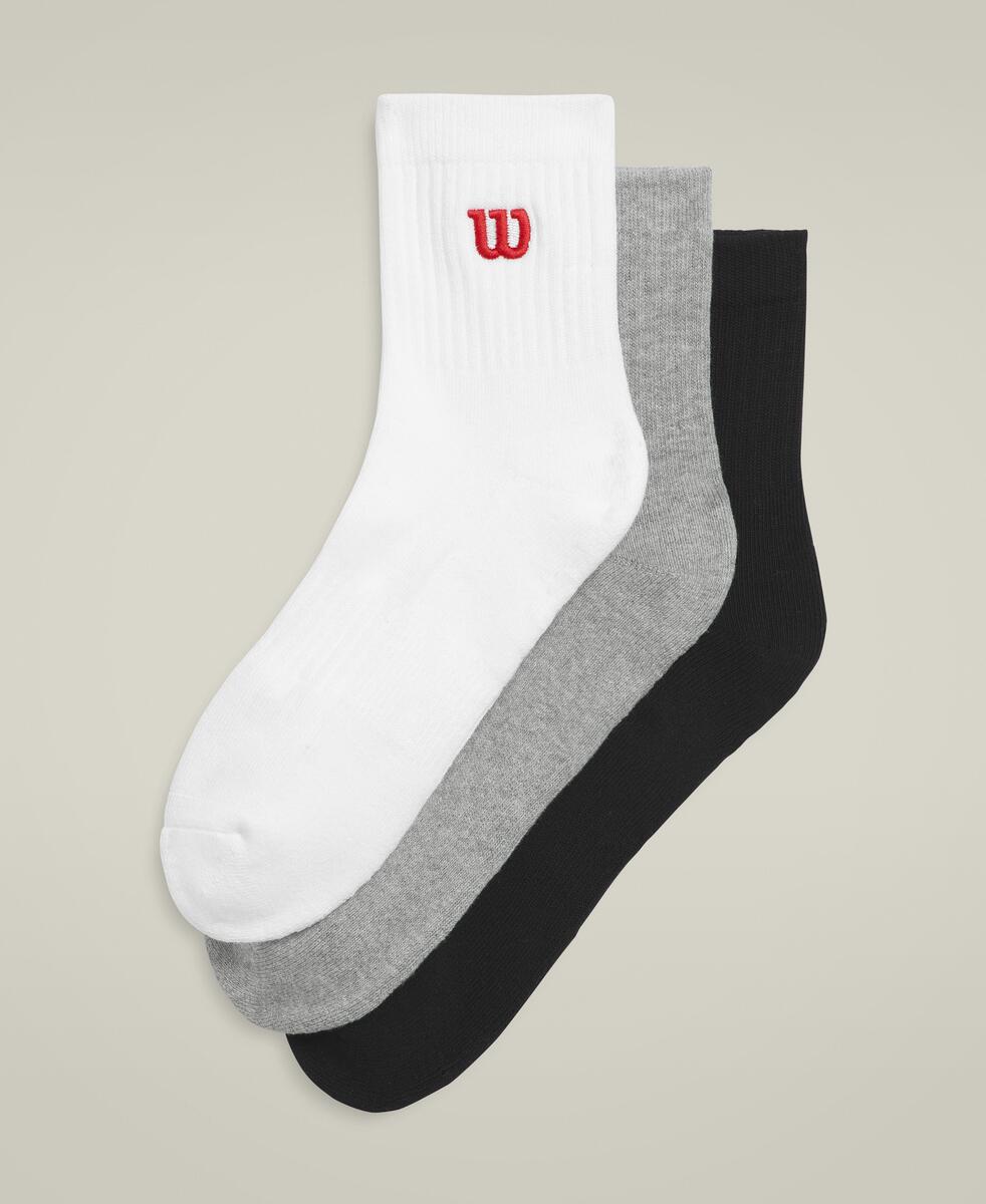 WILSON U QUARTER TOP SOCK 3PK