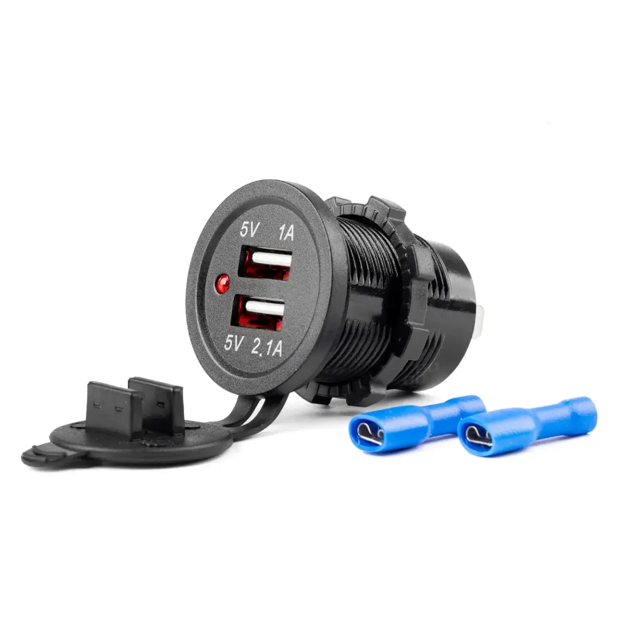 AMIO Ūdensdrošs USB lādētājs 2xUSB 12/24V
