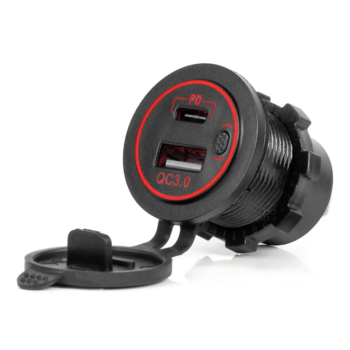 Ūdensdrošs telefona lādētājs RED LED Backlight