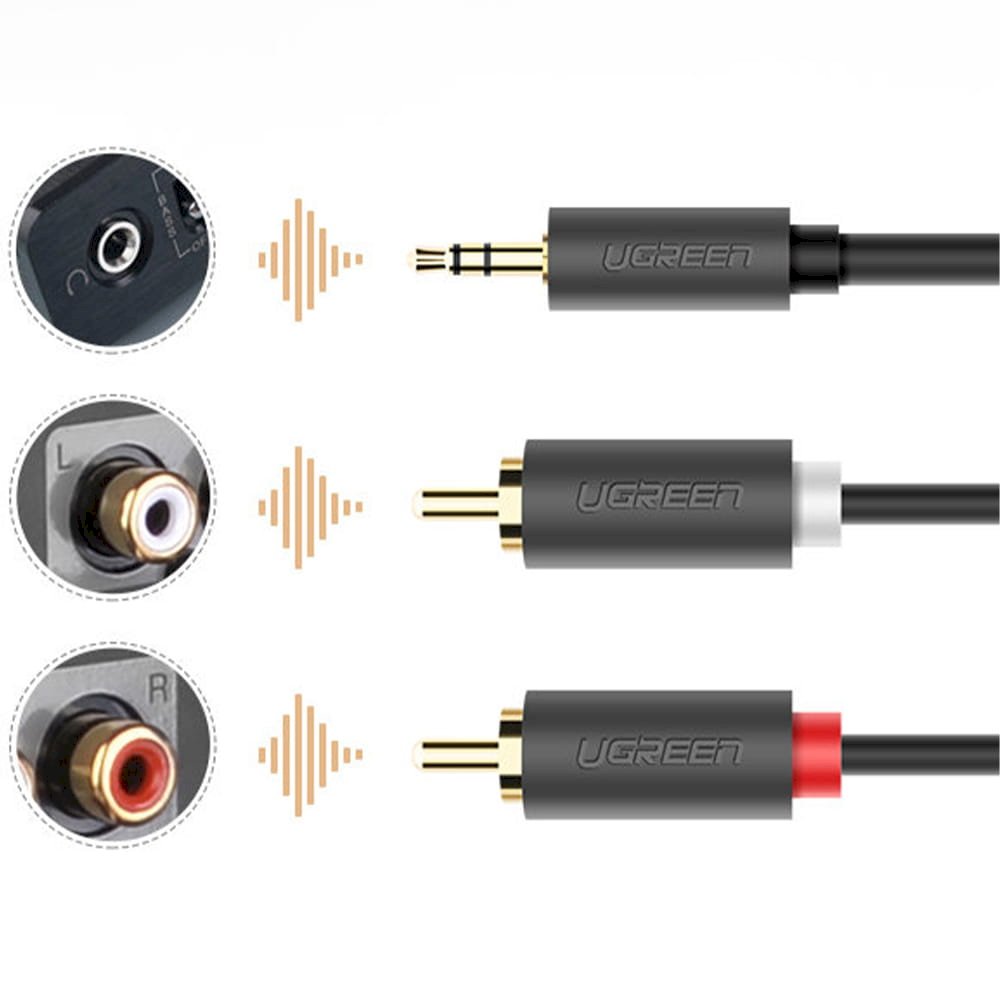 UGREEN AV102 2x RCA kabelis (Cinch)