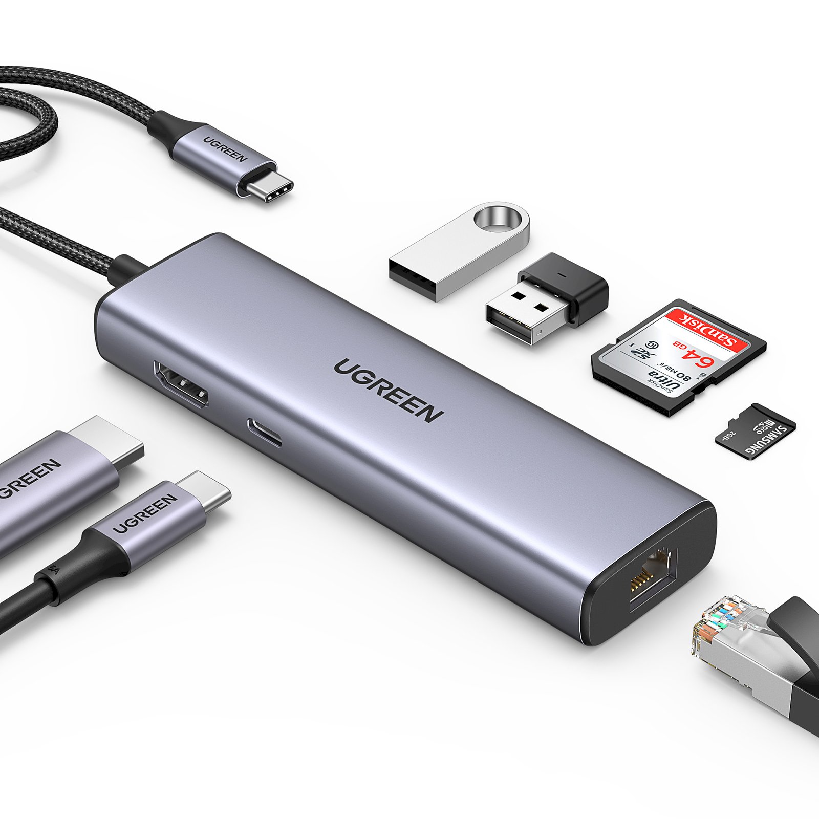 Adapter Hub UGREEN USB-C to 2x