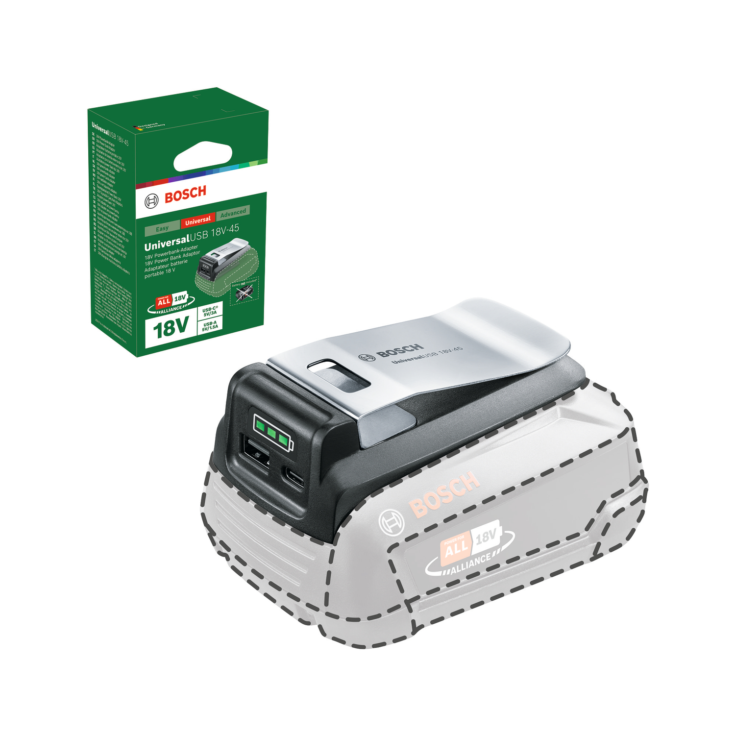 BOSCH UniversalUSB 18V-45 Adapetris | 1600A02WS1