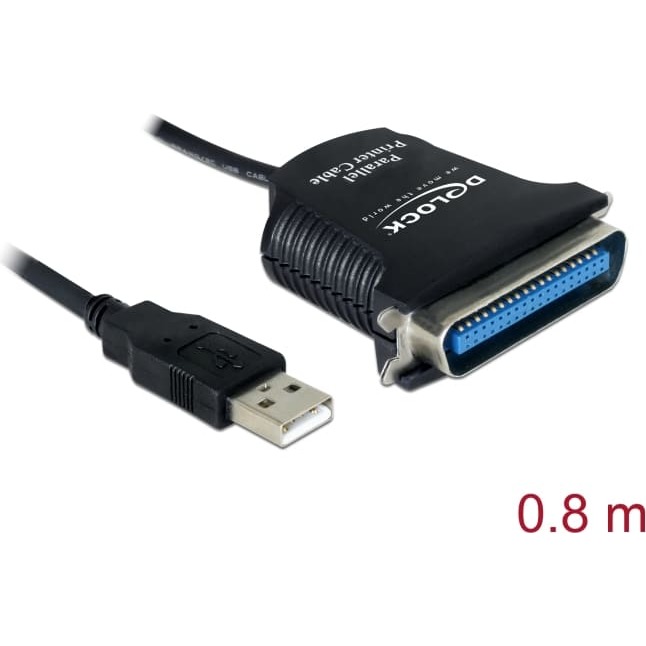 USB/LPT printera kabelis 0.8m, Delock