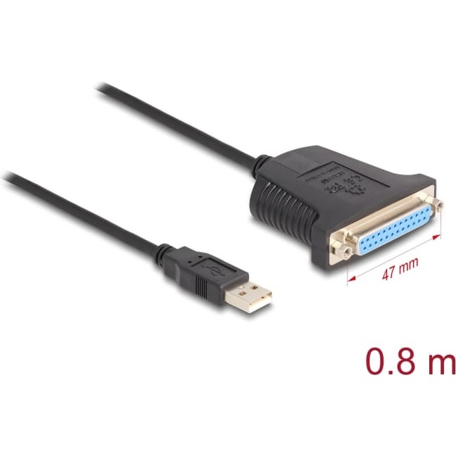 DELOCK USB Parallel 25-polig 0,8m