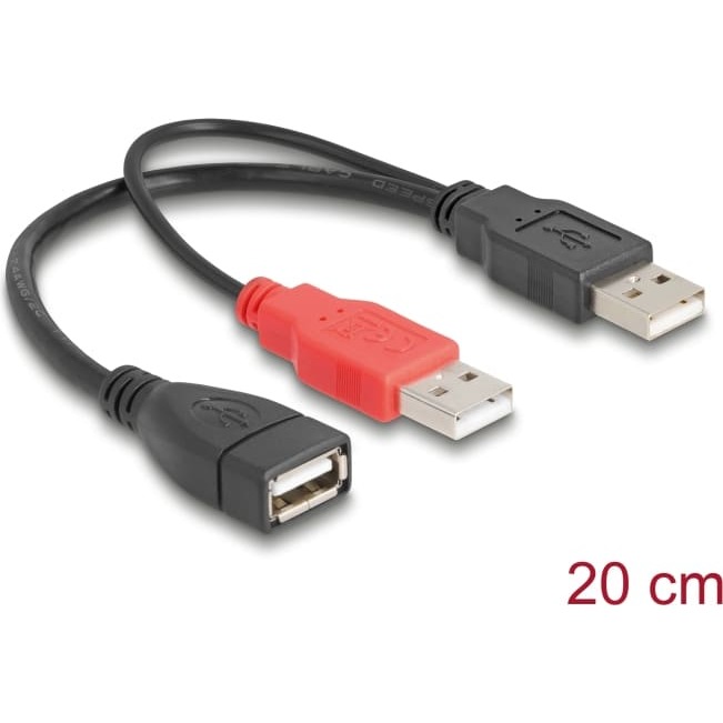 DELOCK USB2.0 Y cable, 20cm