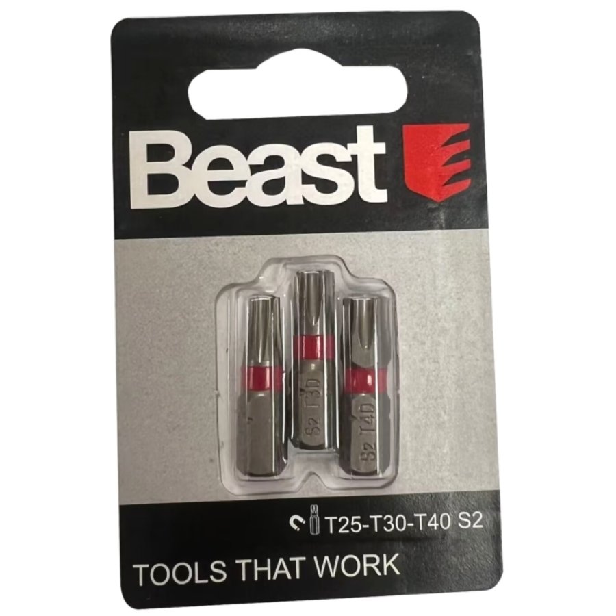 Beast Uzgaļu kompl. 3gb 1/4-25mm T25-T30-T40