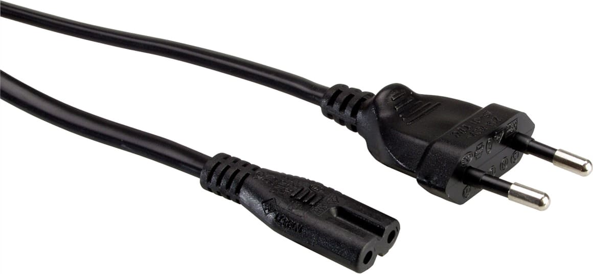Value Euro Power Cable, 2-pin, black