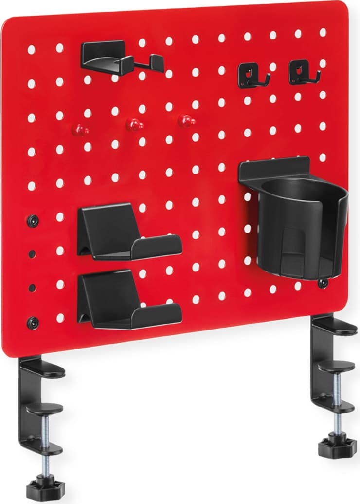 Value Gaming-/Office Clamp Mount Pegboard, red