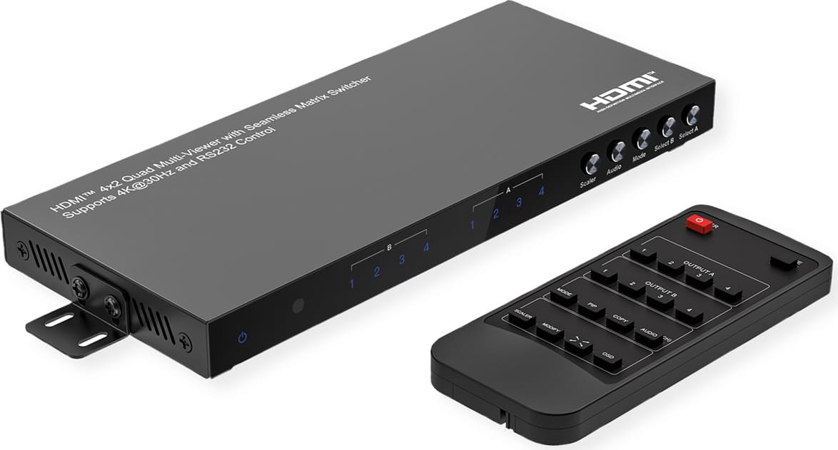 Value HDMI Matrix, 4x2, 4K30Hz, QUAD
