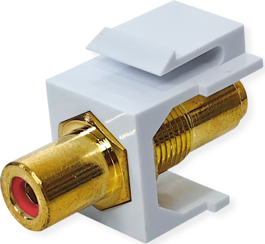 Value RCA Keystone Coupler, Plastic, red