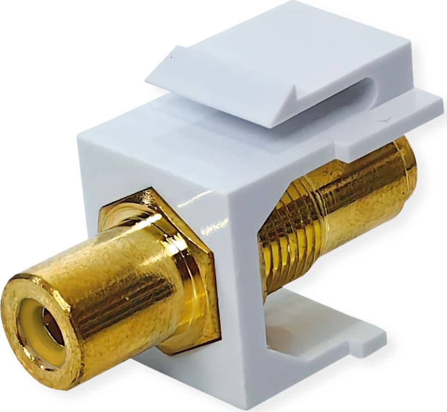 Value RCA Keystone Coupler, Plastic, yellow