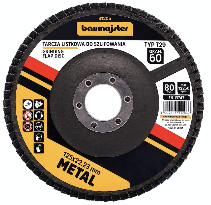 Baumajster Vēdekļveida slipēšanas disks 125mm G60