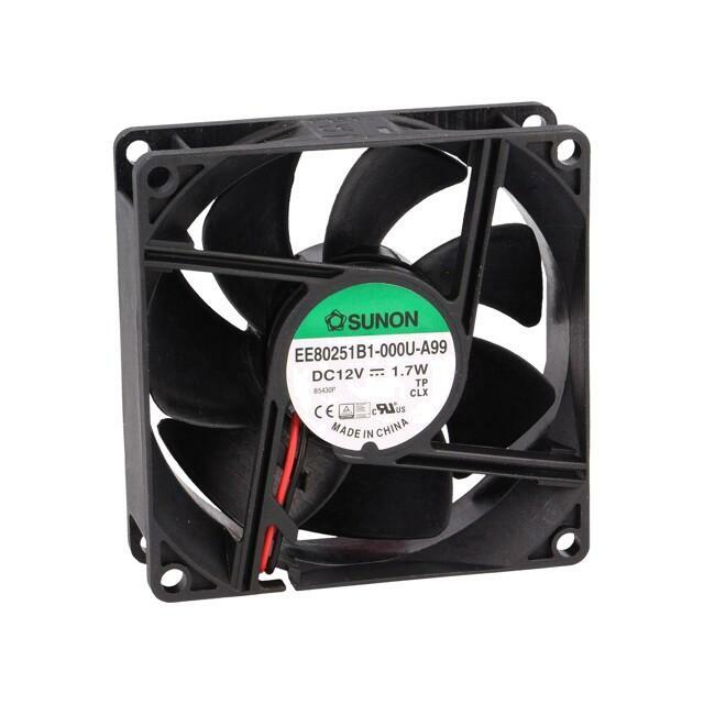 Ventilators 80x80x25mm 12V 69,6m3/h 33dBA