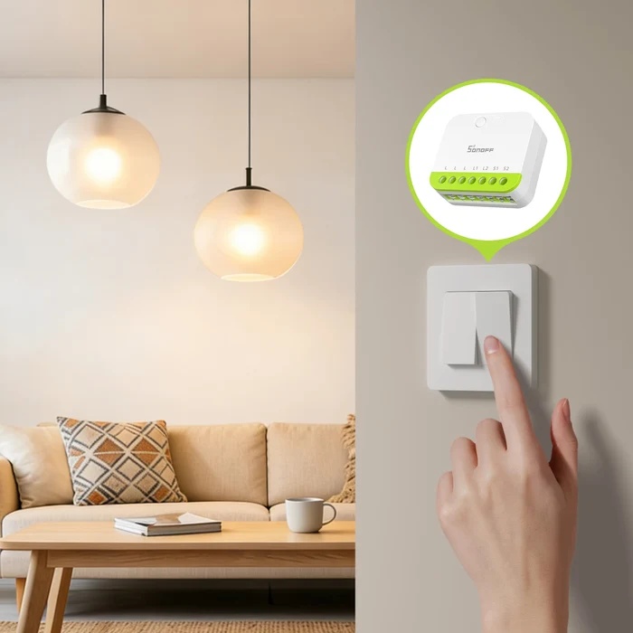 Išmanusis 2 grupių Zigbee jungiklis Sonoff
