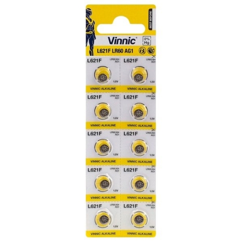 Vinnic AG1 baterijas blistera iepakojums 1
