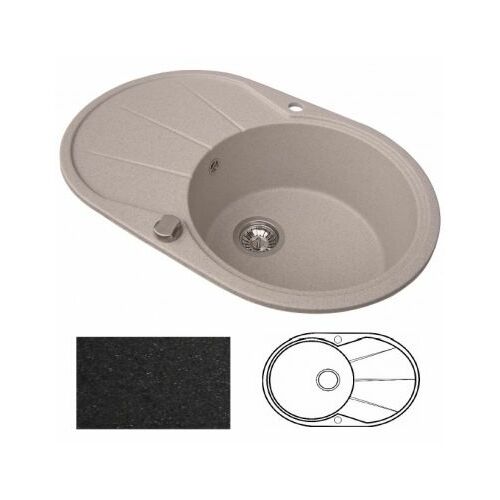 Virtuves izlietne AQUASANITA CLARUS-SR101AW 601 Melna