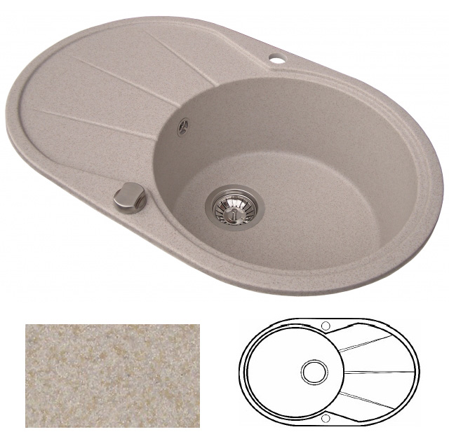 Virtuves izlietne AQUASANITA CLARUS-SR101AW Cerrus -