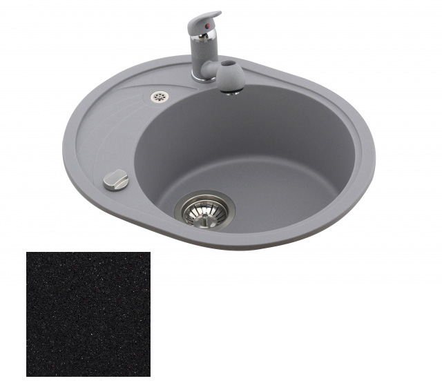 Virtuves izlietne AQUASANITA CLARUS-SR102AW 601 melna