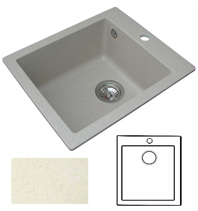 Virtuves izlietne AQUASANITA SIMPLEX-SQS100W 111 Silika
