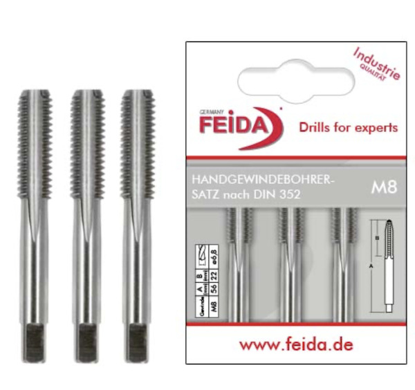FEIDA Vītņgriezis M5x0,8mm, DIN352, 3gab