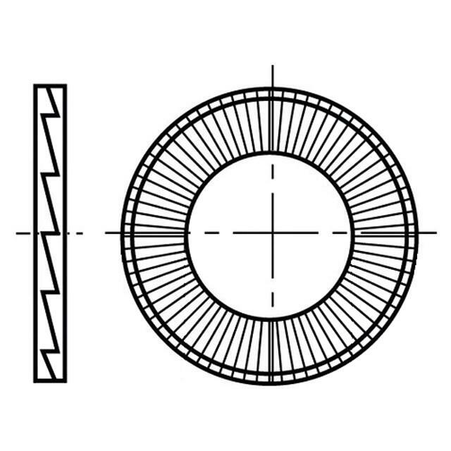 BOSSARD Washer; internally serrated,externally serrated