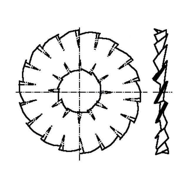 BOSSARD Washer; internally serrated,externally serrated