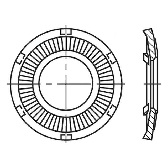 BOSSARD Washer; round,externally serrated; M4