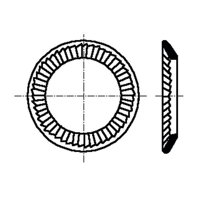 BOSSARD Washer; spring,externally serrated; h=1