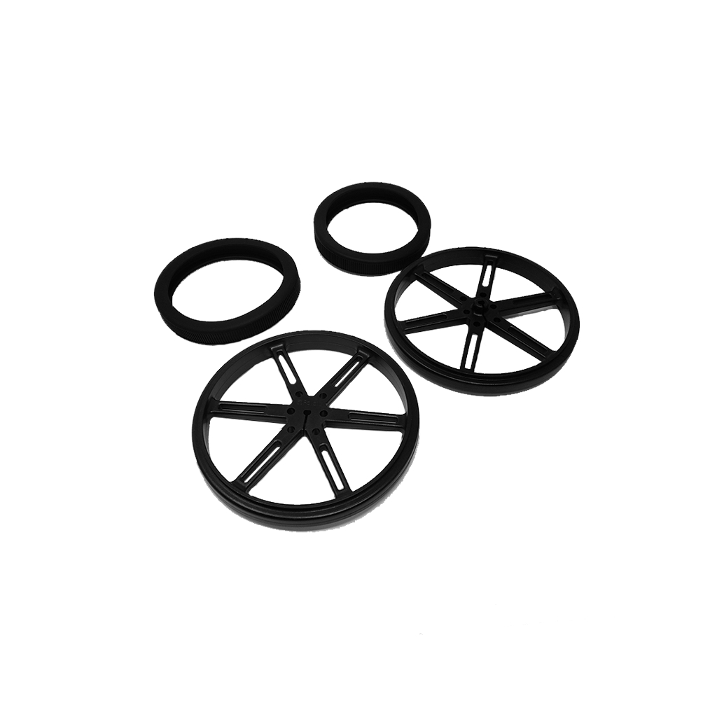 Wheel; black; Shaft: D spring; push-in