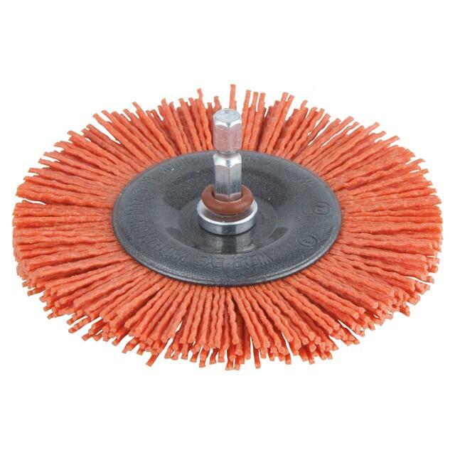 WOLFCRAFT Wheel brush; 100mm; hexagonal; 1/4&quot