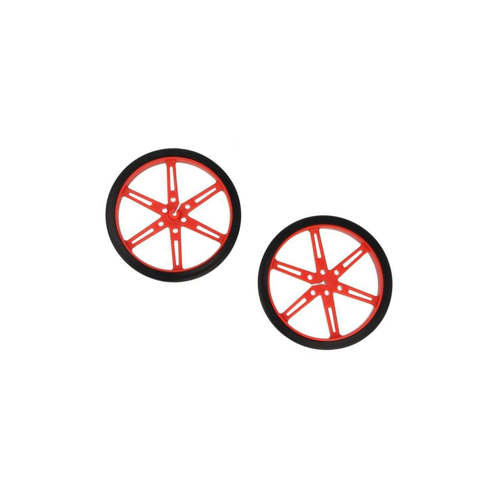 Wheel; red; Shaft: D spring; push-in