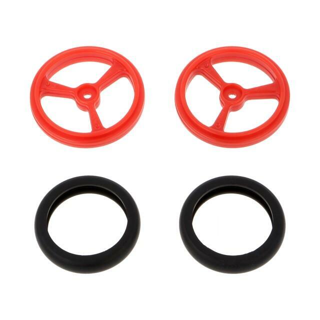 Wheel; red; Shaft: knurled; push-in,screw