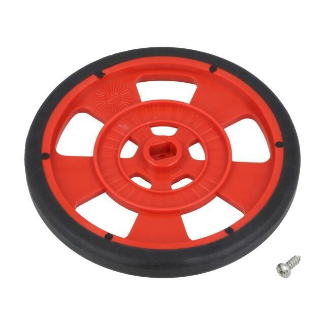Wheel; red; Shaft: two sides flattened
