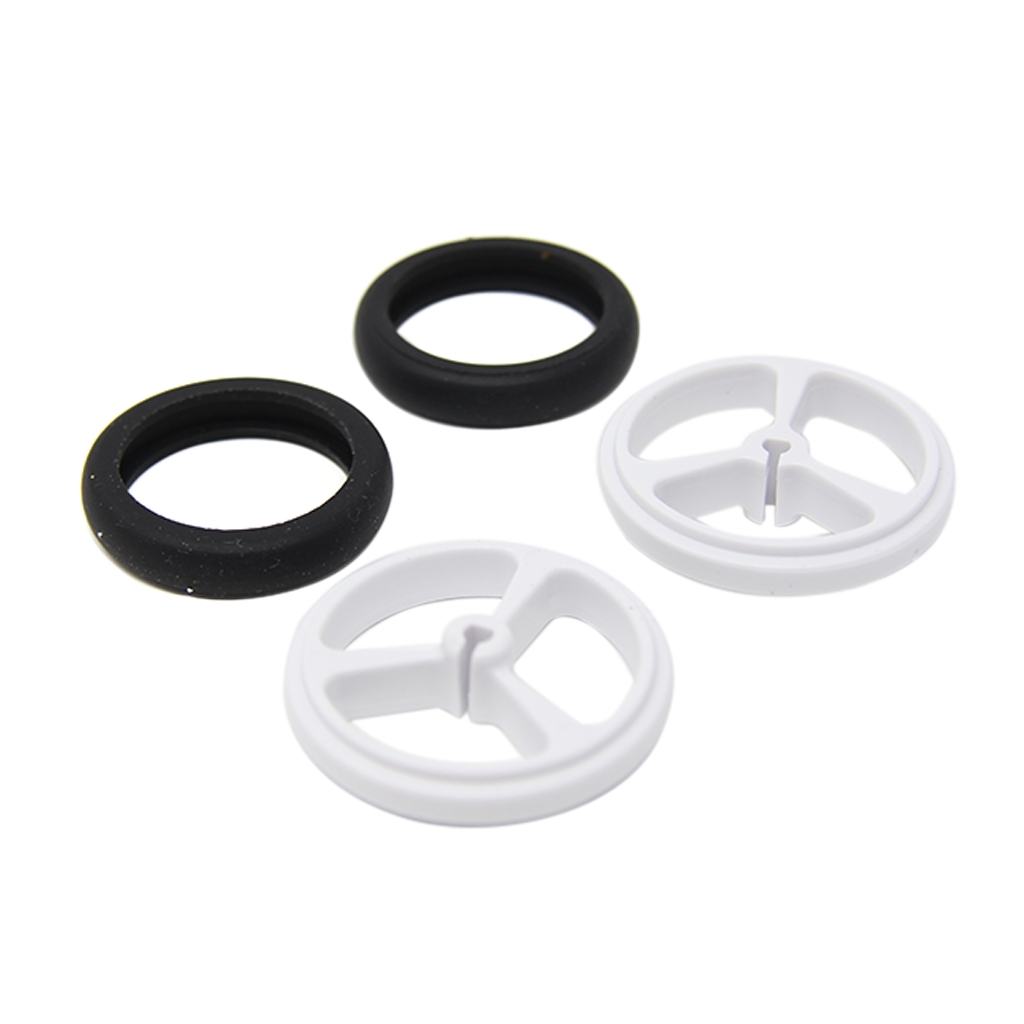 Wheel; white; Shaft: D spring; push-in
