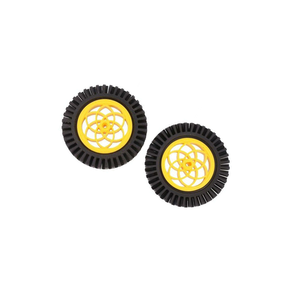 DFROBOT Wheel; yellow-black; Shaft: two sides