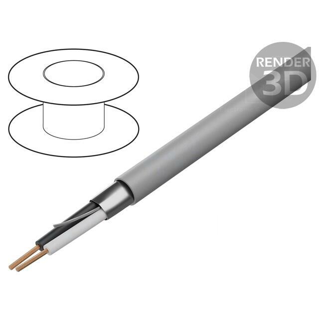 BELDEN Wire; 2x22AWG; shielded,Al-PET foil
