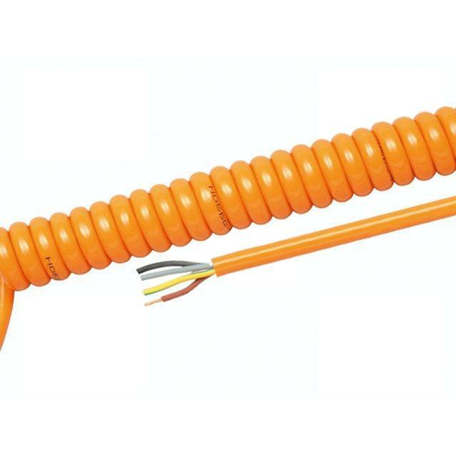Wire: coiled; H05BQ-F; 4G1mm2; unshielded; PUR