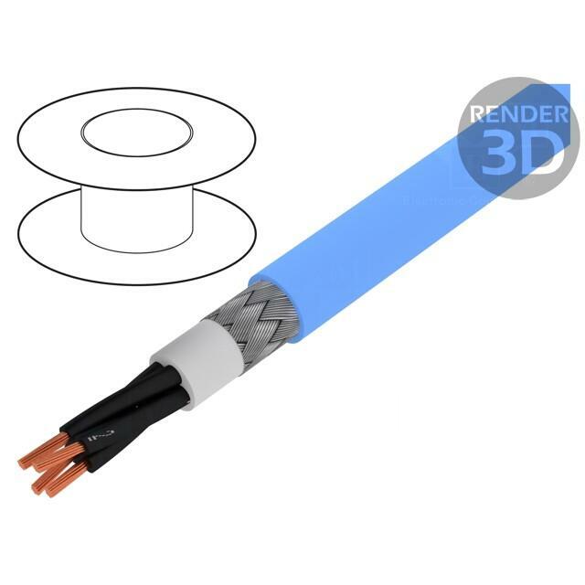 Wire; IB-BIT 500 CY; 2x1mm2; shielded