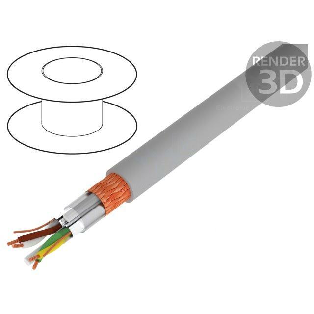 Wire; Li-2Y-CY-PIMF; 2x2x1mm2; PVC; grey; 250V