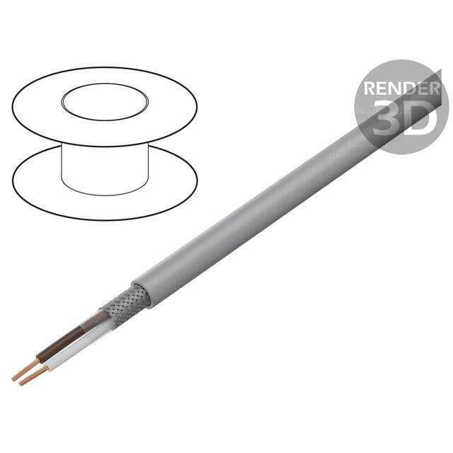 HELU Wire; LiY-CY; 2x1mm2; shielded,tinned