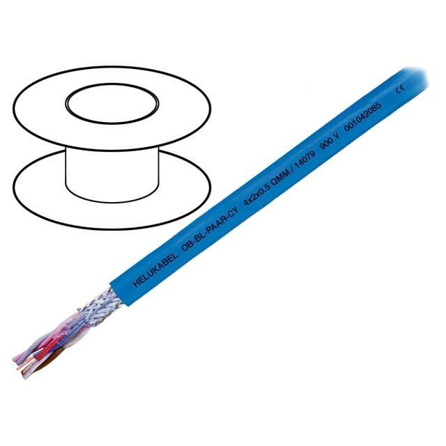 HELU Wire; OB; OB-BL-PAAR-CY; 2x2x0.5mm2